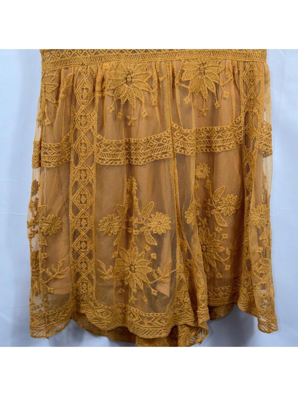HYFVE Mustard Lace Romper Size Small NWT - Picture 4 of 9